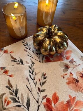 Martha Stewart Set of 2 Fall Autumn Pumpkin Table Placemats, NWT